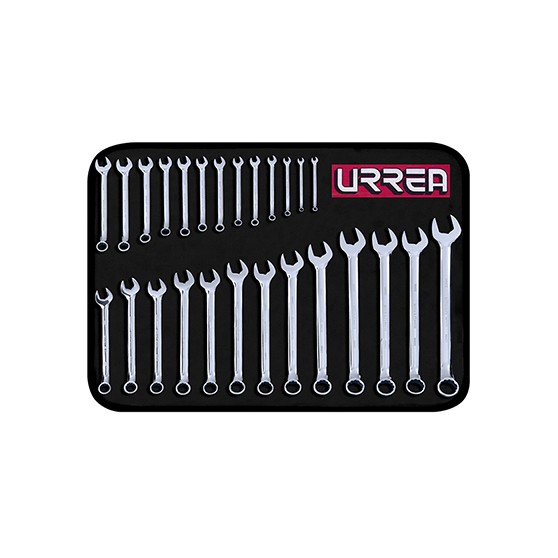 Urrea 1200qm Maulschlüssel-Set – 6- Und 12-kant, Chrom, Mit Ovalem Griff Für Besseren Halt
